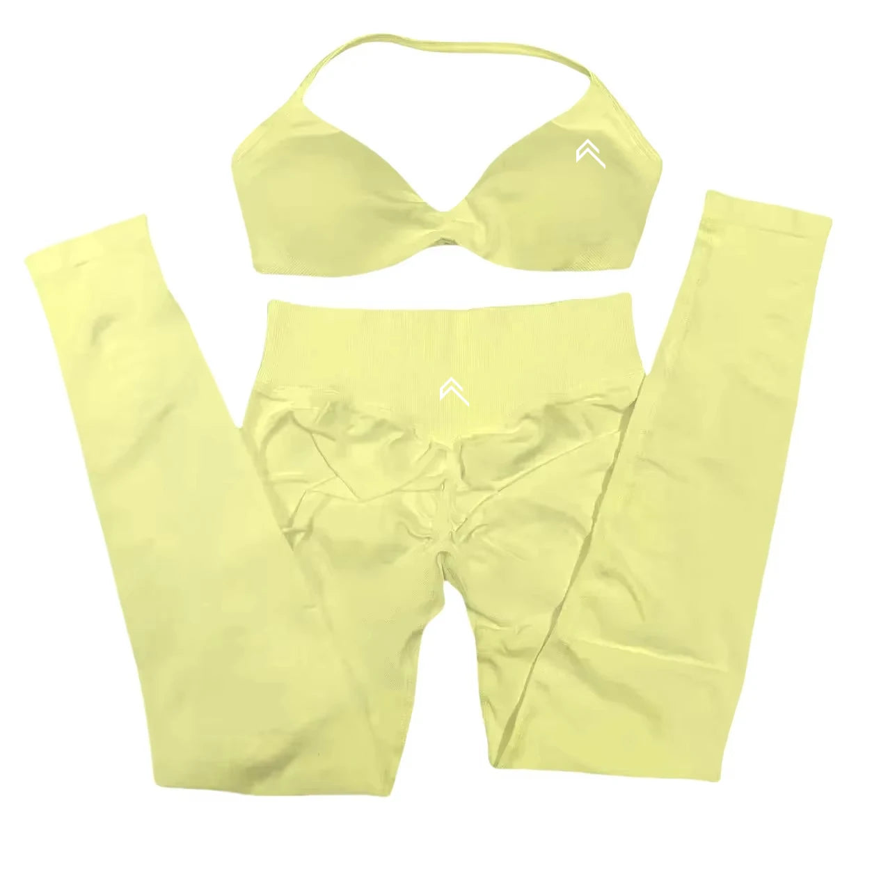 EmpowerFit™ 2-Piece Seamless Yoga Set – Supportive Cross-Back Sports Bra & High-Waist Hip-Lift Shorts