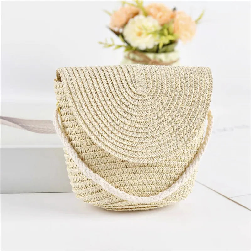Coastal Woven Tote Bag – Summer Straw Shoulder Bag