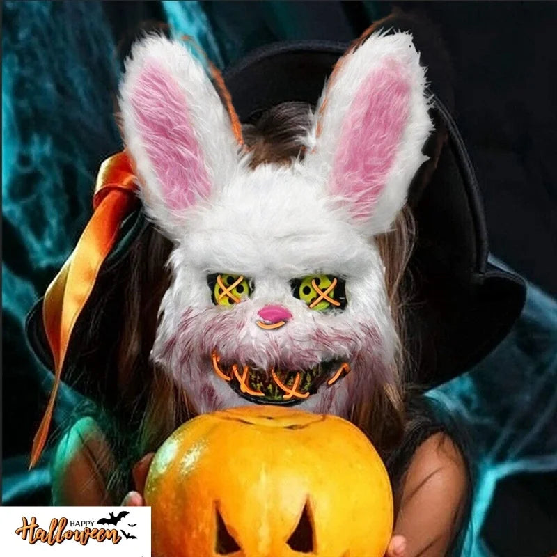 LED Horror Mask – Rabbit & Bear Light-Up Halloween Costume Props