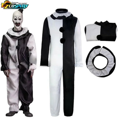 Terrifier Art the Clown Costume Set – Scary Horror Movie Cosplay with Mask | Halloween Killer Clown Outfit