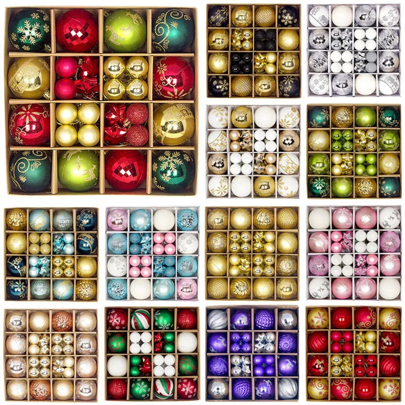 44-Piece Christmas Ornament Set – 6cm Shatterproof Balls in Premium Holiday Color Themes
