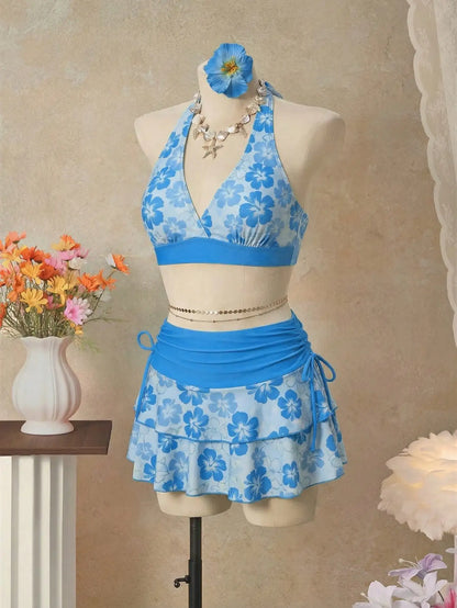The Positano Bloom Set – Floral 3-Piece Swim Collection