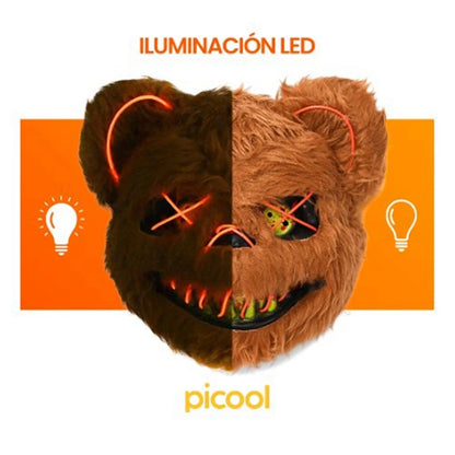 LED Horror Mask – Rabbit & Bear Light-Up Halloween Costume Props