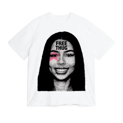 Free Thug x Mariah Graphic Tee – Women’s Streetwear Rap Star Cotton T-Shirt