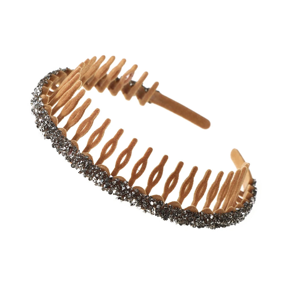 Shine On: Luxe Rhinestone Non-Slip Hair Hoops for Effortless Glam