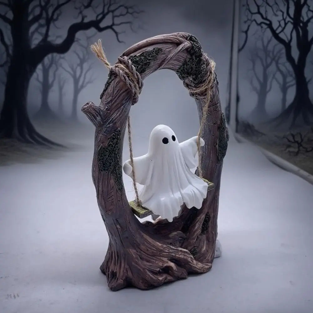 Halloween Themed Halloween Swing Ghost Ornament Handicraft Model Spooky Ghosts Decor Collectible Statue