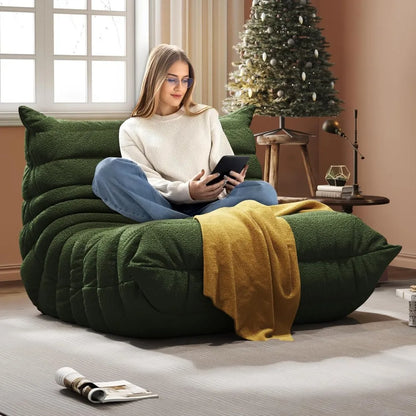Bean Bag Chair, Fireside Chair, Large Bean Bag Chair for Adults, Bean Bag Chairs for Teens with High-Resilience Foam, Non-Slip