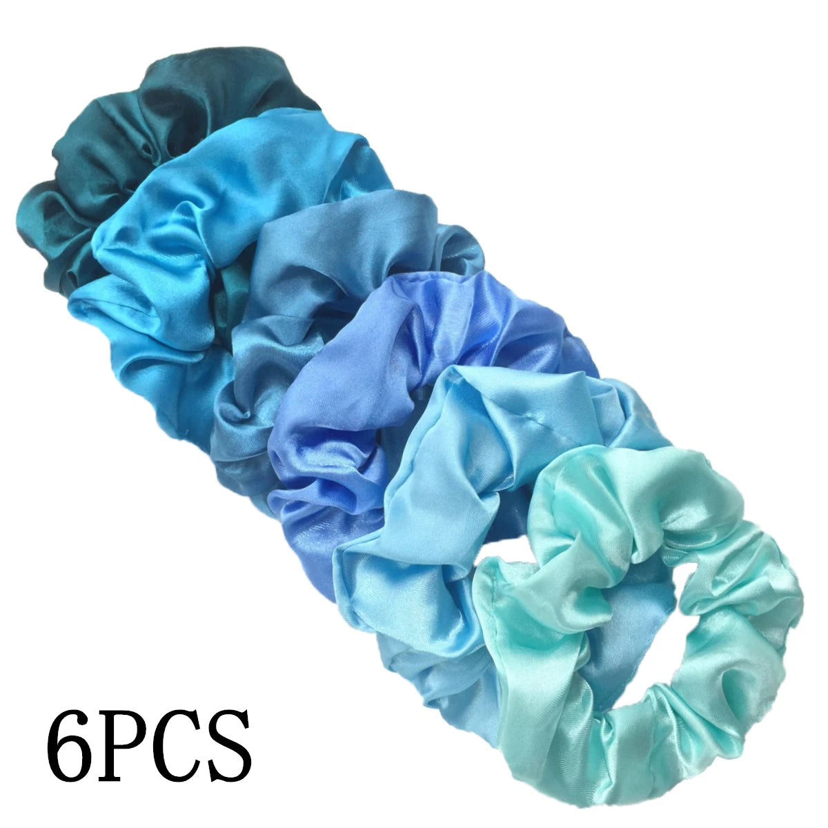 6-Pack Luxury Satin Scrunchies — Soft Silk-Like Hair Ties for Everyday Beauty & Self-Care