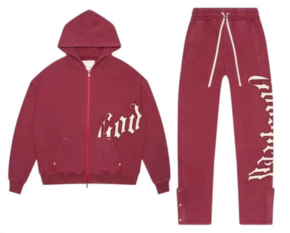 Harajuku Hip Hop Letter Embroidery High Quality Sportswear Set Y2k Zipper Hoodie Sweatpants 2-piece Set Tracksuit Jogger Suit