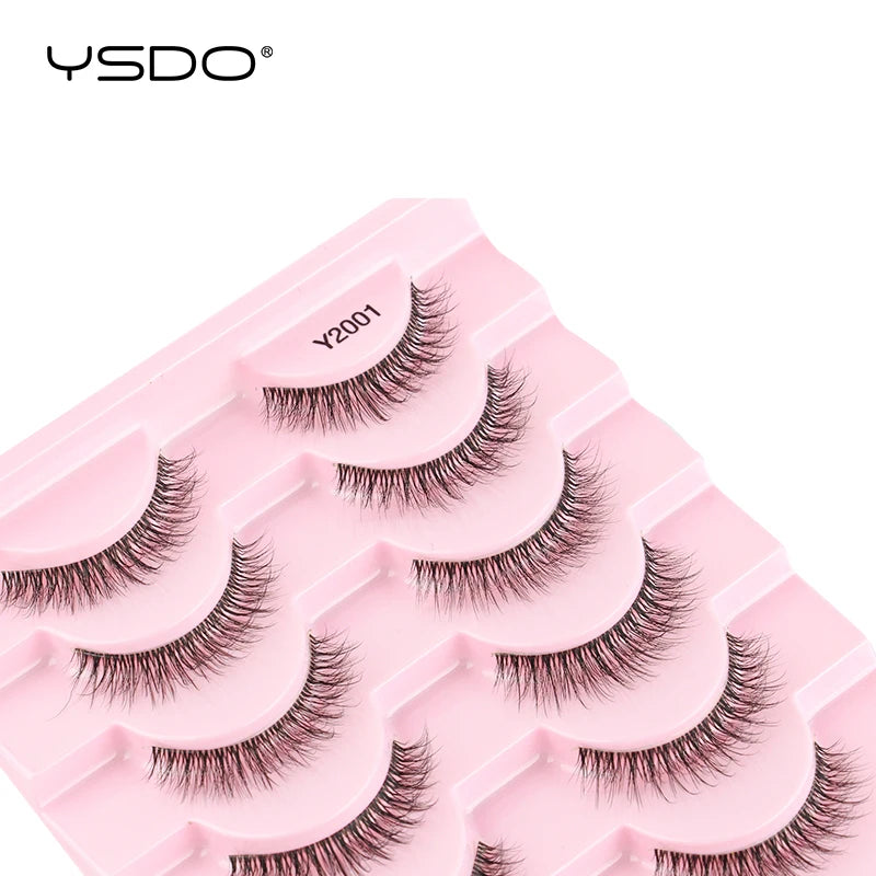 YSDO Half Lash Collection – 3 or 10 Pairs Natural Cat Eye 3D Faux Mink Lashes (Lightweight, Reusable, Soft Glam Finish)