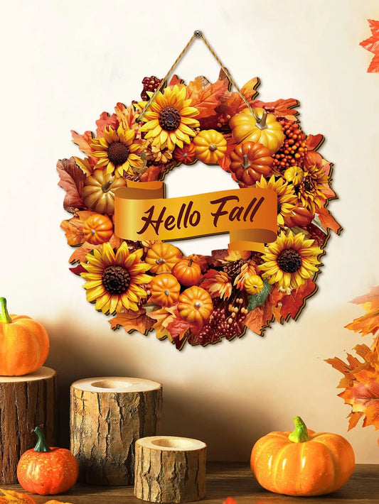 Golden Harvest Welcome Wreath