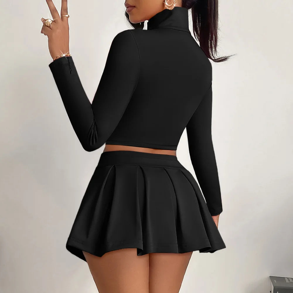 Sweet Rush Zip Jacket & Mini Skirt Set.