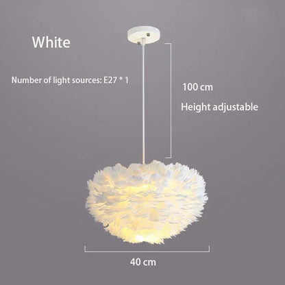 Autumn Aura Feather Chandelier – Nordic Pinecone Glow for Cozy Bedrooms & Chic Dining Spaces