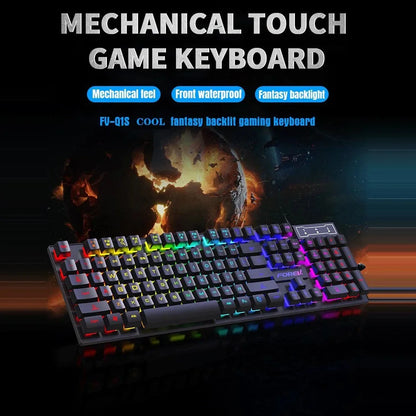 RGB Backlit Mechanical Gaming Keyboard & Mouse Set – Waterproof, Ultra-Responsive, and Built for Gamers & Workstations