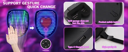 ✨ Cyber Glow LED Mask – Motion Sensing Light-Up Face Transform Mask for Halloween & Parties