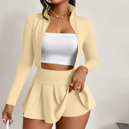 Sweet Rush Zip Jacket & Mini Skirt Set.