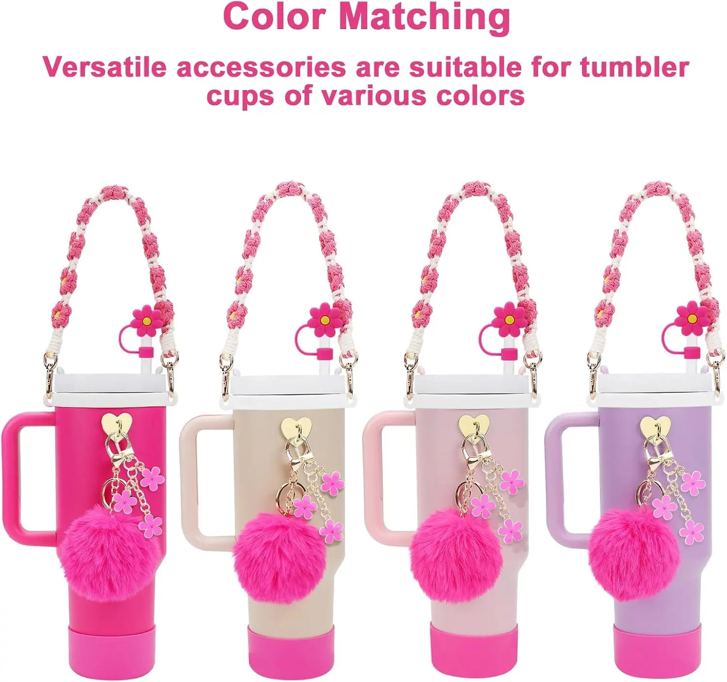 ✨ Ultimate Stanley Cup Accessory Kit – Handle Strap, Protective Boot & Cute Charms for 40oz Tumblers! ✨