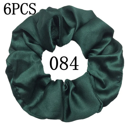 6-Pack Luxury Satin Scrunchies — Soft Silk-Like Hair Ties for Everyday Beauty & Self-Care