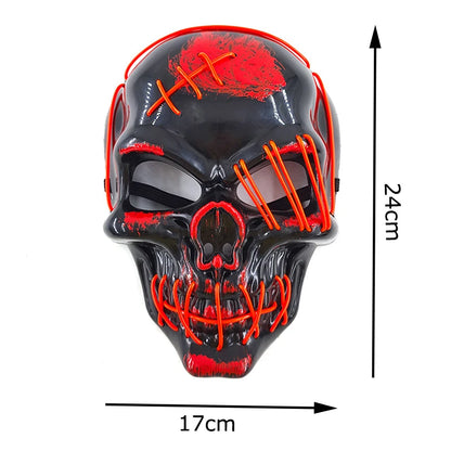 Halloween Carnival Party Costume Decoration Luminous LED Mask Halloween Mask LED Maske Light Up Party Masks for Glow Party
