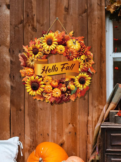 Golden Harvest Welcome Wreath