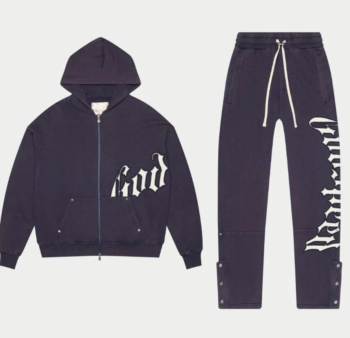 Harajuku Hip Hop Letter Embroidery High Quality Sportswear Set Y2k Zipper Hoodie Sweatpants 2-piece Set Tracksuit Jogger Suit