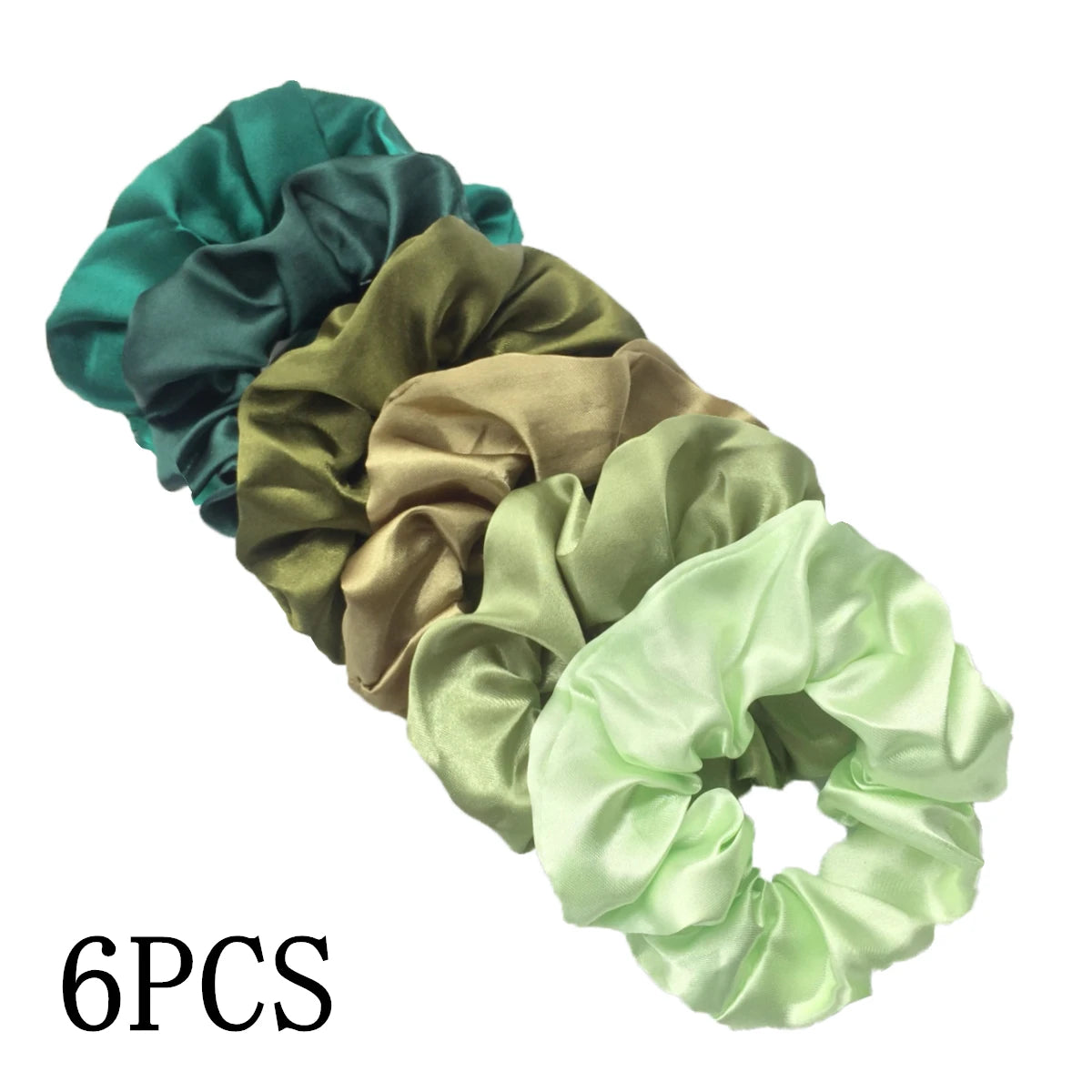 6-Pack Luxury Satin Scrunchies — Soft Silk-Like Hair Ties for Everyday Beauty & Self-Care