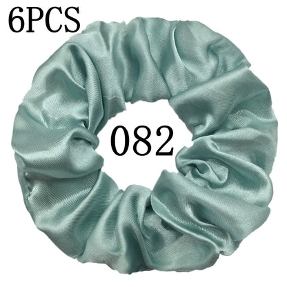 6-Pack Luxury Satin Scrunchies — Soft Silk-Like Hair Ties for Everyday Beauty & Self-Care