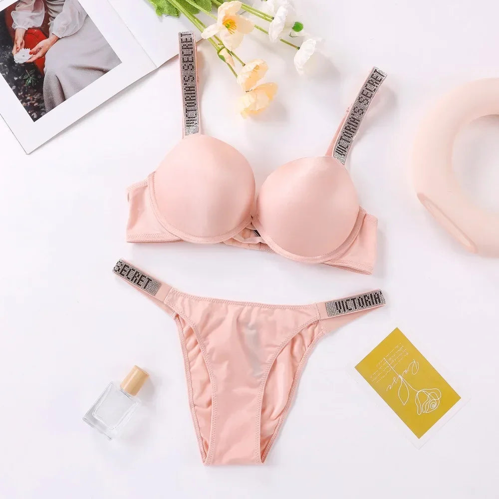Classic Women's Fashion Lingerie Set Sexy Breathable Soft Versatile Shapewear Victoria's Secret Sexy Lingerie Bra and Panty Set