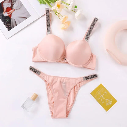 Classic Women's Fashion Lingerie Set Sexy Breathable Soft Versatile Shapewear Victoria's Secret Sexy Lingerie Bra and Panty Set