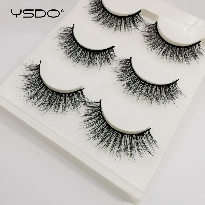 YSDO Half Lash Collection – 3 or 10 Pairs Natural Cat Eye 3D Faux Mink Lashes (Lightweight, Reusable, Soft Glam Finish)