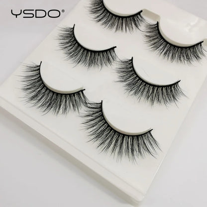 YSDO Half Lash Collection – 3 or 10 Pairs Natural Cat Eye 3D Faux Mink Lashes (Lightweight, Reusable, Soft Glam Finish)