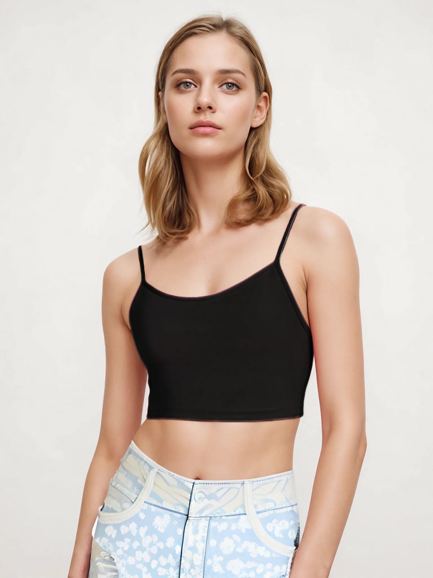 🔥 Soft & Sexy 4-Piece Cropped Tank Set – Adjustable & Comfy for Summer! ☀️💖