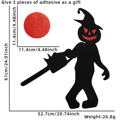 Haunted Shadows Halloween Door & Window Stickers – Skeleton, Witch, Pumpkin, and Ghost DIY Wall Decals for Spooky Home Decor