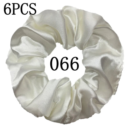 6-Pack Luxury Satin Scrunchies — Soft Silk-Like Hair Ties for Everyday Beauty & Self-Care