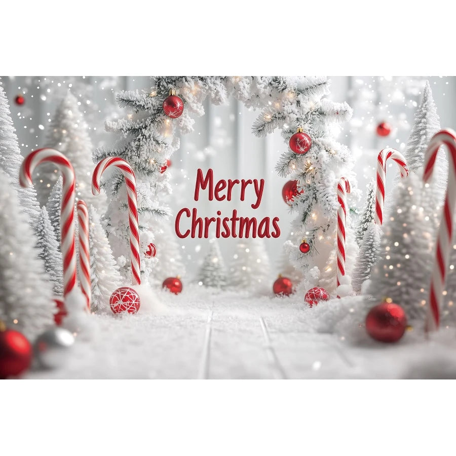 Holiday Arch Christmas Photography Backdrop – Red & Gold Festive Scene