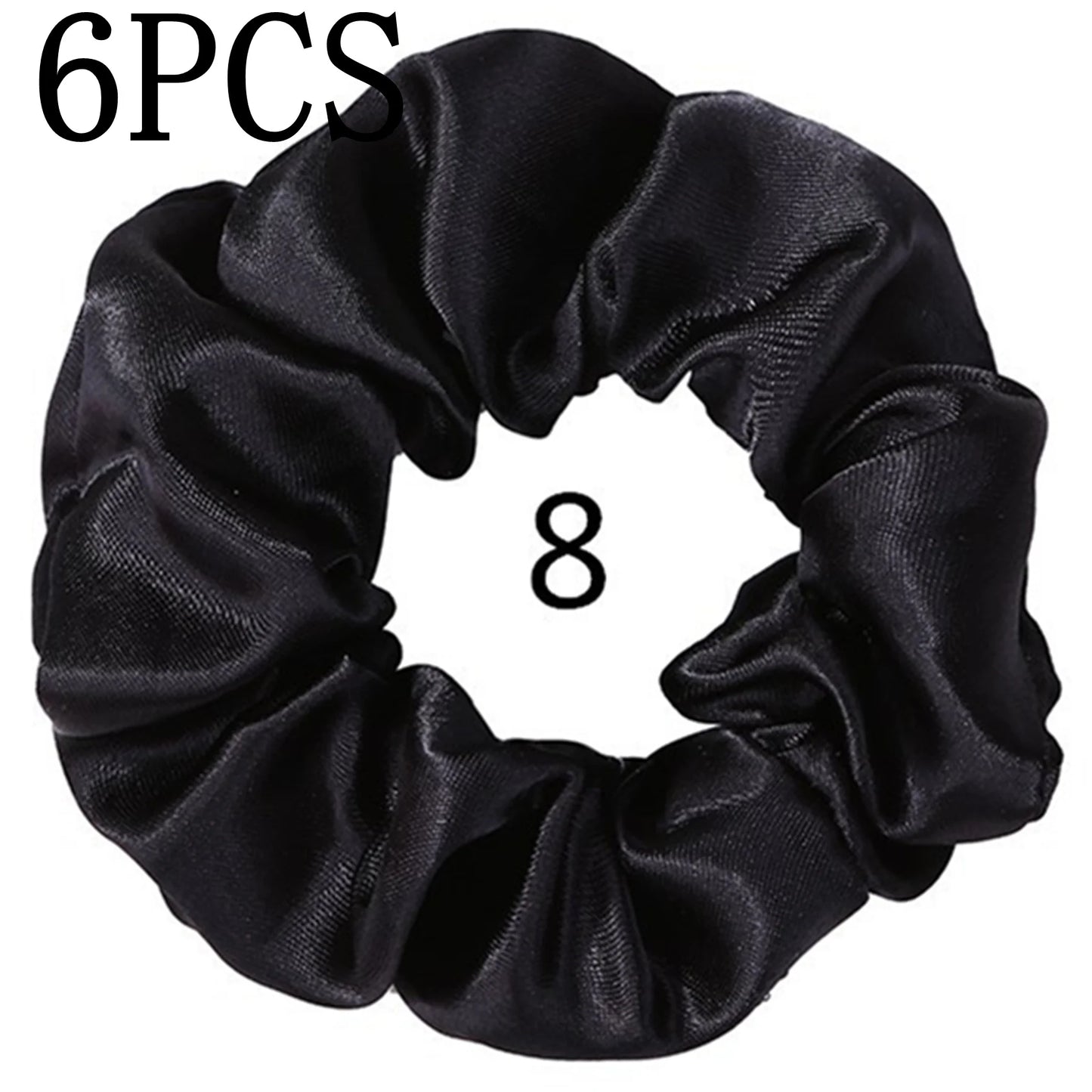 6-Pack Luxury Satin Scrunchies — Soft Silk-Like Hair Ties for Everyday Beauty & Self-Care