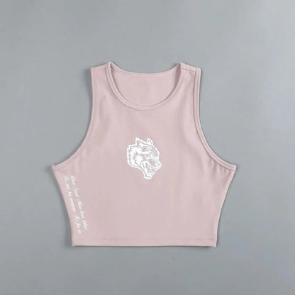 Bold Wolf Head Women's Workout Tank – Quick-Dry, Slim Fit Sleeveless Top