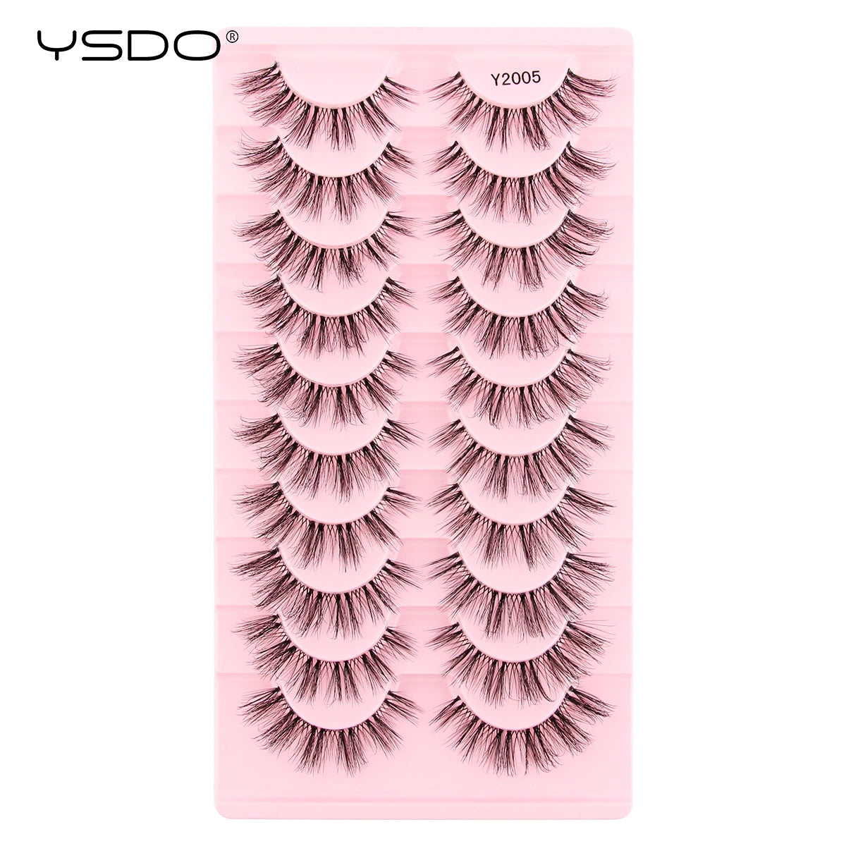 YSDO Half Lash Collection – 3 or 10 Pairs Natural Cat Eye 3D Faux Mink Lashes (Lightweight, Reusable, Soft Glam Finish)