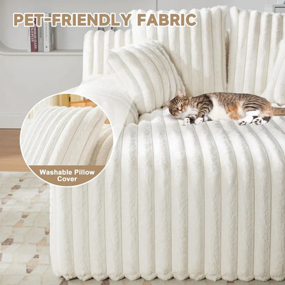 Autumn Haven Oversized Chaise – Cozy Lounge Chair with Plush Pillows