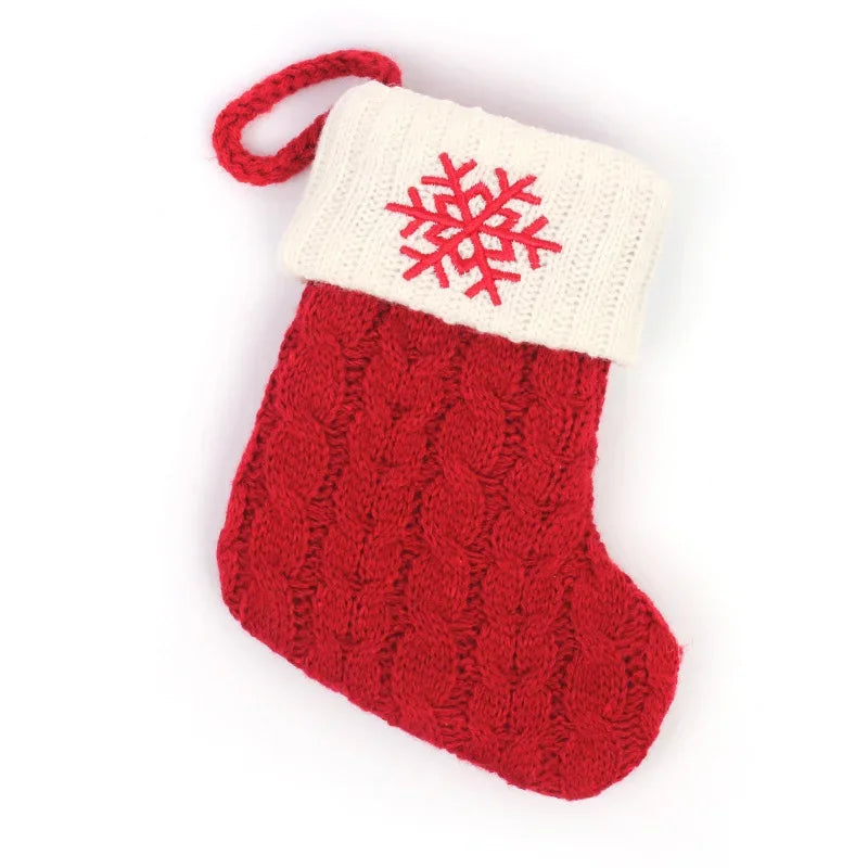 Cozy Knit Christmas Stocking – Mini Alphabet Hanging Boot Ornament