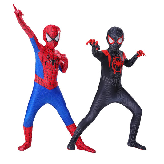 ✨ Kids Spider-Hero Costume Set – Miles Morales & Spider-Gwen Superhero Jumpsuit Halloween Cosplay Outfit