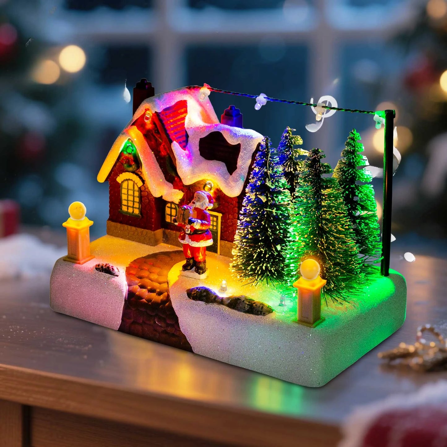 Holiday Glow™ Light-Up Christmas Village House – Snowy LED Mini Home Décor