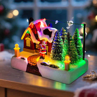 Holiday Glow™ Light-Up Christmas Village House – Snowy LED Mini Home Décor