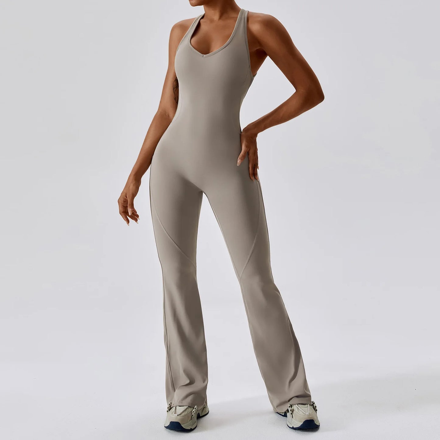 PowerFit Women's 1-Piece Workout Bodysuit - Stretch Push-Up Gym & Yoga Romper