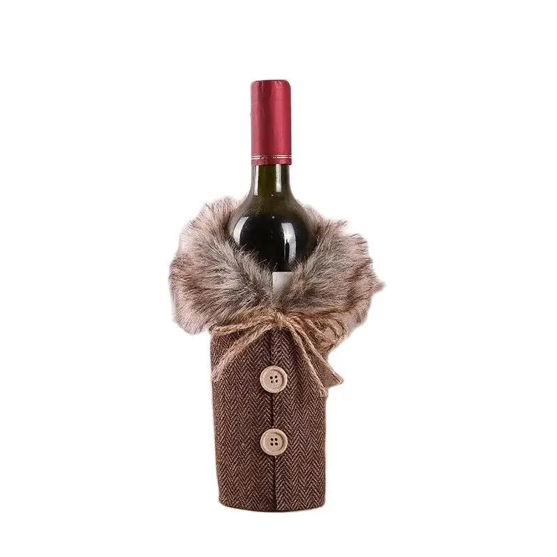 Christmas Wine Bottle Cover – Holiday Table Decor & Gift Wrap Sleeve