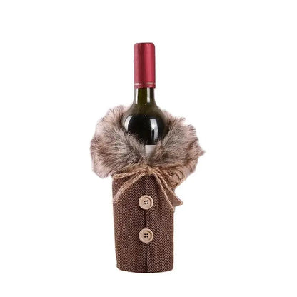 Christmas Wine Bottle Cover – Holiday Table Decor & Gift Wrap Sleeve
