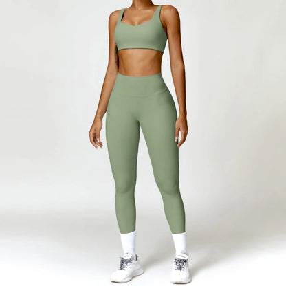 Premium 2-Piece Seamless Yoga Set – Long Sleeve Crop Top & High-Waist Leggings