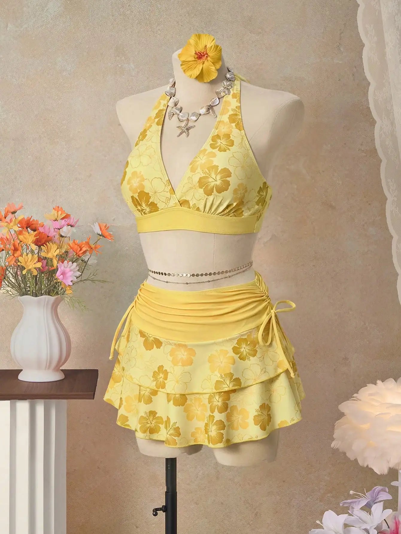 The Positano Bloom Set – Floral 3-Piece Swim Collection