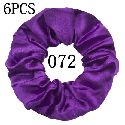 6-Pack Luxury Satin Scrunchies — Soft Silk-Like Hair Ties for Everyday Beauty & Self-Care