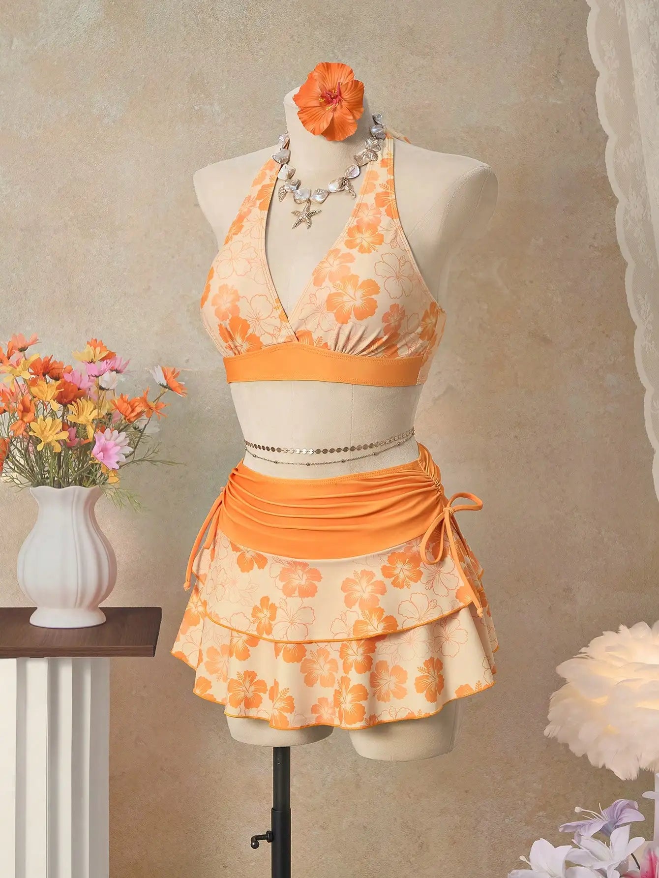 The Positano Bloom Set – Floral 3-Piece Swim Collection